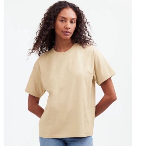 Madewell Top S Cotton Perfect Crewneck Tee in Vintage Linen - Picture 10 of 10
